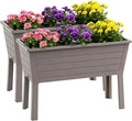 2-Pack 26.5 Gallon Elevated Raised Garden Bed 44 Large Planter Box Sturdy Resin Weather-Resistant Planting Container for Vegetables Herbs &amp Flowers Ergonomic Raised Bed for Patio Balcony (Ta