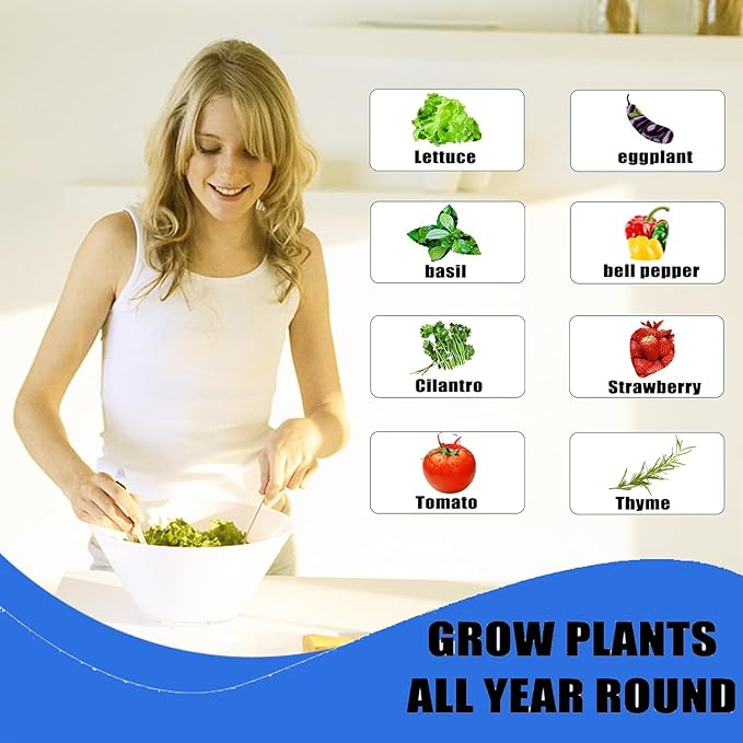 Garden Hydroponic Growing 30 Pods Hydroponics Tower Vertical Garden Planter with LED Grow Light Indoor Smart Garden Kit Aeroponics Growing Kit