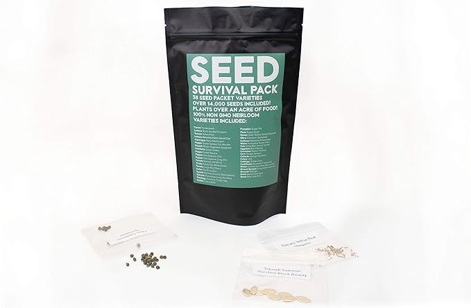 Shop Succulents | Emergency Survival Garden Kit | 14000 Non GMO Heirloom Seeds with Long Shelf Life 38 Variety Pack of Edible Fruits and Vegetables
