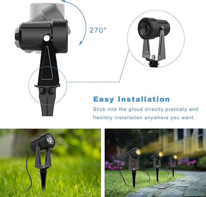 Outdoor Landscape Lighting 10 Pack Low Voltage LED Landscape Lights3W 27V Garden Pathway Outdoor SpotLights IP65 Waterproof 3000K Warm White