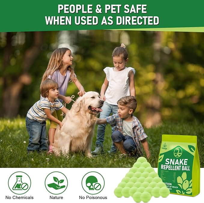 30 Pack Snake Repellent for Yard PowerfulSnake Away Repellent Outdoors Moth Balls for Snakes Pet Safe Snake be Gone for Lawn Garden Fishing Home to Repels Snakes and Other Pests (Mint)