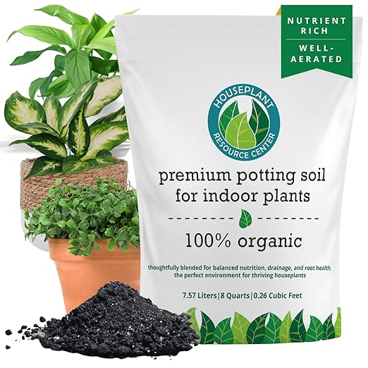 Organic Indoor Plant Soil – Enhanced Drainage &amp Optimal Nutrient Content for Healthy Roots &amp Fast Growth | Made in USA | Large 7.5L Bag