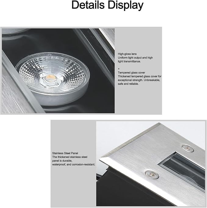 Long Underground Light - Ground LED Landscape Lights 220V IP65 Outdoor Waterproof LED Embedded Wall Washer Spotlight for Garden Aisle Ground Light(Yellow12W(1000mm))