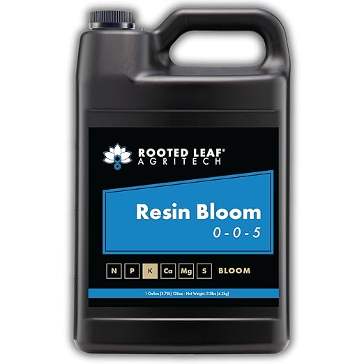 Resin Bloom - Carbon and Potassium Based Flower Finisher Fertilizer for Flowering Plants 100% Nitrate Free with Ginkgo &amp Jasmine - 1 Gallon