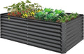 6x3x2ft Galvanized Raised Garden Bed Outdoor Planter Garden Boxes Large Metal Planter Box for Gardening Vegetables Fruits Flowers Gray