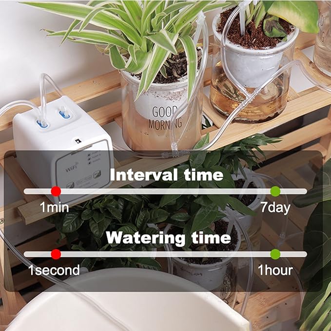 Drip Irrigation Kit WiFi Automatic Plant Waterer Automatic Watering System for Potted Plants Remote Control Plant Watering Device Automatic Drip Irrigation Kit for Outdoor Garden