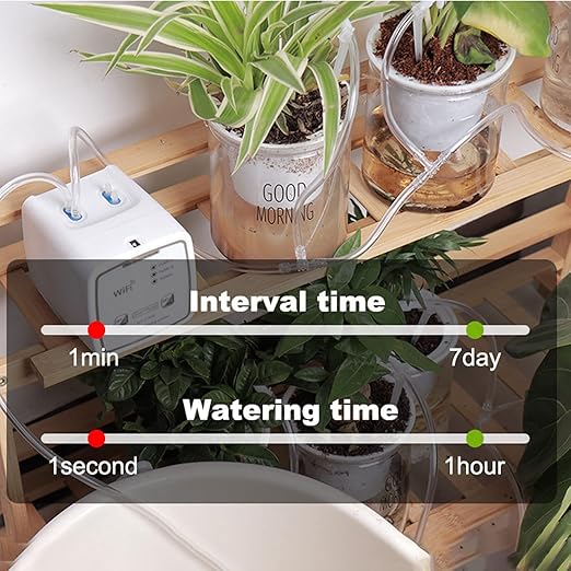 Wi Fi Enabled Drip Irrigation Kit with Dual Pump - DIY Automatic Watering System for Up to 20 Potted Plants Remote Controlled Stylebestp6hgmu879y