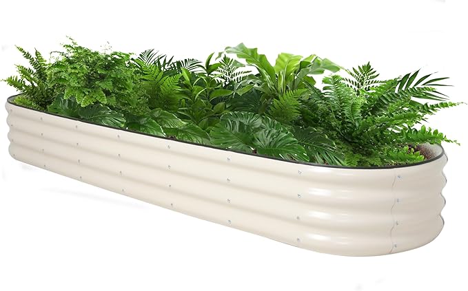 Galvanized Raised Garden Bed Kit Outdoor Metal Garden Planter Box for Backyard Gardening Planting Vegetables and Patio (94.4x23.6x11.8)