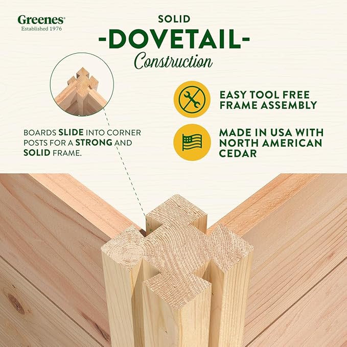Greenes Fence Premium Cedar Raised Garden Bed 36 x 72 x 11 (3/4 Thick) - Made in USA with North American Cedar