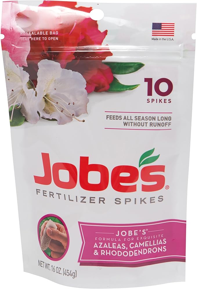 Jobe's Granular Plant Food Flower &amp Rose with Fertilizer Spikes for Azaleas Camellias &amp Rhododendrons Bundle 4lbs &amp 10 Spikes