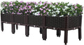 61.4 L x15.4 W x15 H PP Raised Flower Boxes Planter Boxes Outdoor Raised Garden Bed Indoor Outdoor Planting Bed Rectangle Planter Box for Patios Lawn Yard Decor Storage