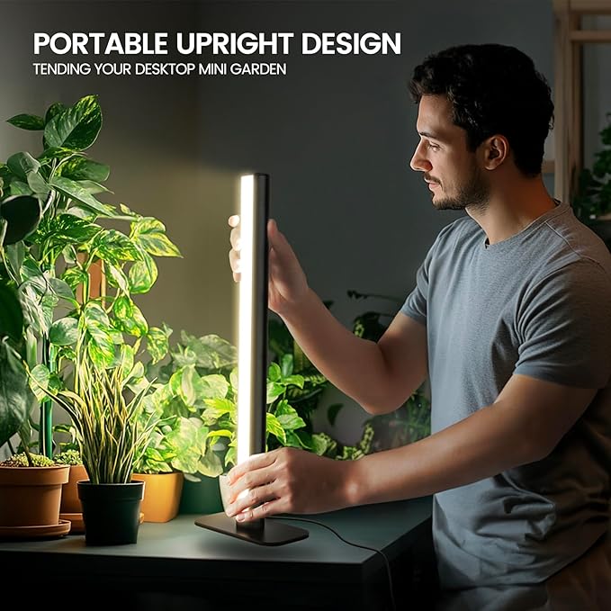 Grow Lights for Indoor Plants20W 169 LED Full Spectrum with Timer Hanging Plant Growing Light with Dimmable On/Off Switch16.8in Height Standing Vertical Lamp for Seed Starting Growth
