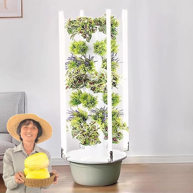 Hydroponic Growing System Indoor Herb Garden with Grow Light Hydroponic Tower Vertical Tower System Kit Indoor Plant Grower for Green Vegetables and Fruits(7 Tier)