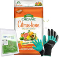 Espoma CT18 Citrus-Tone 5-2-6 18 lb. Bag with My Garden Pool PH Soil Test Strips 20 ct and My Garden Pool Superior Gardening Claw Gloves and Garden-IQ Smart Gardening AI Assistant!