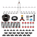 A ANLEOLIFE 100FT Drip Irrigation Kit All-in-One Quick-Connect System with 1/2” Mainline + 1/4” Tubing Y Splitter 22 Adjustable Emitters &amp Nozzles for Raised Beds Greenhouse Vegetable Garden