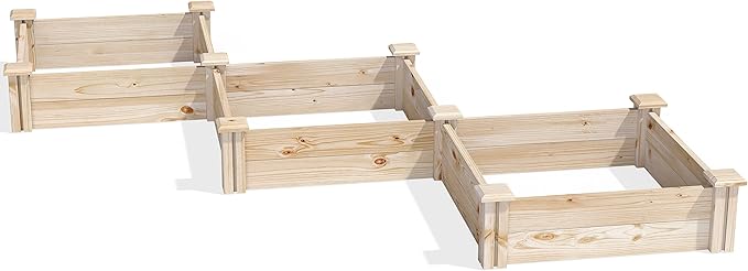 Greenes Fence Original Pine Raised Garden Bed Diagonal Shape 6' x 6' x 7 - Made in USA with American Pine