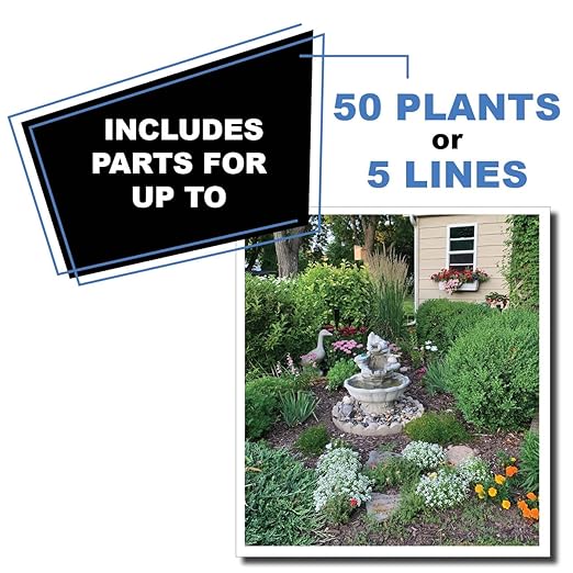 BlueBarrel™ Gravity-Fed Drip Irrigation Kit with Bubbler Emitters: No-Pressure/Low-Pressure Irrigation for Rain Barrels Rain Tanks &amp Cisterns. Made in USA