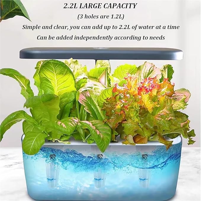 Hydroponics Growing Systems Kit Indoor Hydroponics Growing Systemsfor Herbs Fruits and Vegetables(White)
