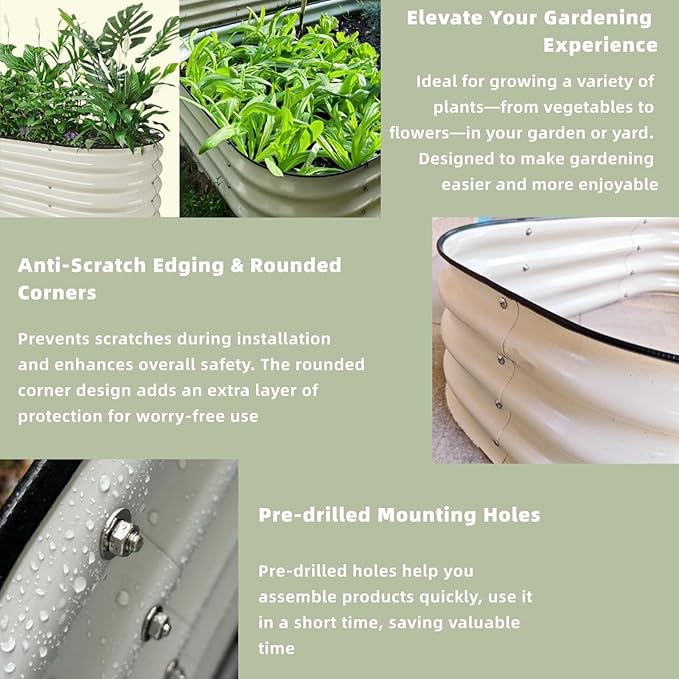 Raised Garden Bed Kit 9x2x1.5ft Raised Beds 16.9 Tall Metal Planter Box Outdoor Patio Ground Planter for Gardening Vegetables Flowers