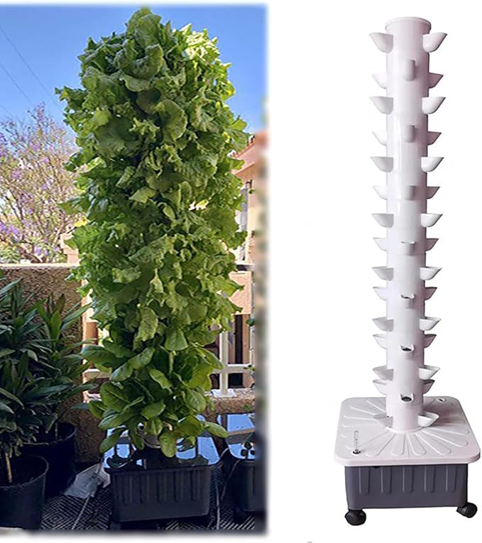 Hydroponics Growing System Kit TowerBest Large Herb Garden Lettuce Tomato Vegetable Herb Outdoor Indoor 45-Pod Hydroponics Growing System