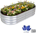 Raised Garden Bed Outdoor Galvanized Planter Boxes Oval Large Metal Raised Garden Beds for Vegetables 4×2×1ft1pack