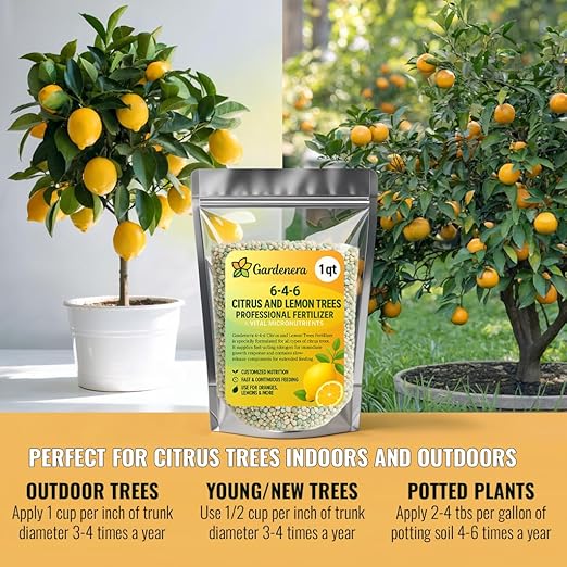 𝐁𝐄𝐒𝐓𝐒𝐄𝐋𝐋𝐄𝐑 Citrus Fertilizer + Vital Micronutrients - Perfect Balanced NPK for All Citrus - for Indoor and Outdoor Plants - Orange Lime Avocado and Lemon Tree Fertilizer - 20 QUARTS