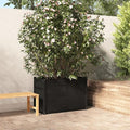 Large Black Solid Pinewood Outdoor Garden Planter Rectangular Raised Garden Bed for Flowers Herbs Weather-Resistant 39.4x19.7x27.6 Inch