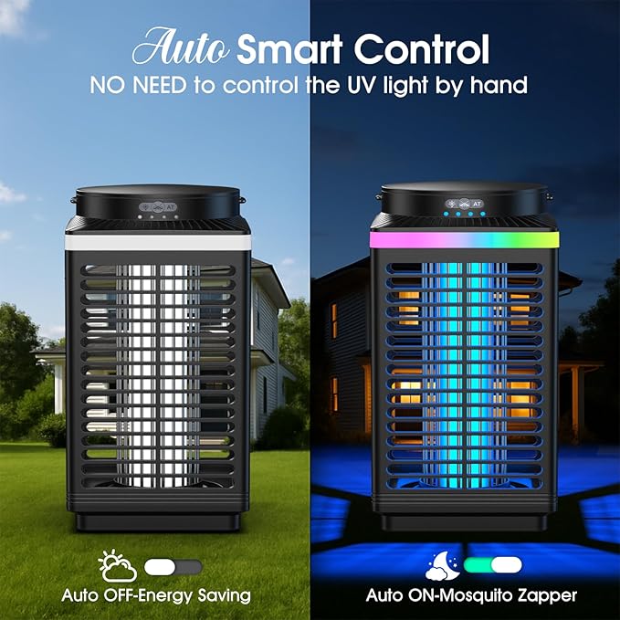Bug Zapper Outdoor 4-in-1 4200V Electric Mosquito Zapper Cordless Rechargeable Bug Zapper Fly Zapper with 5000mAH Battery Waterproof IP68 Portable &amp Wireless Insect Zapper for Camping Patio