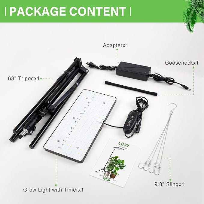 LBW Grow Lights for Indoor Plants Full Spectrum with Stand214 LEDs Standing Plant Lights for Indoor GrowingFloor Grow Plant Lamp with 4/8/12H Timer6 Brightness Levels75 Adjustable Tripod