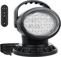 AUXTINGS 360 Degree LED Spotlight Search Light LED Rotating Remote Control Work Light with Magnetic Base for SUV Boat Home Security Protection Emergency Lighting Farm Field Garden