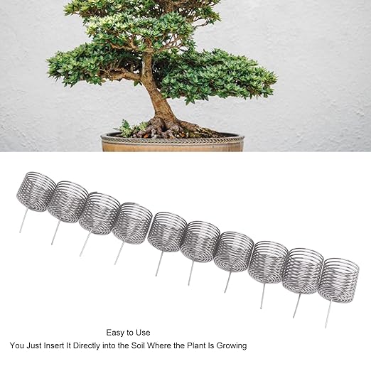 100Pcs Fertilizer Basket Fertilizer Mesh Baskets Automatic Planting Fertilizers Baskets Bonsai Fertilizer Box Column Shape Stainless Steel Fertilizer Baskets for Garden (L)