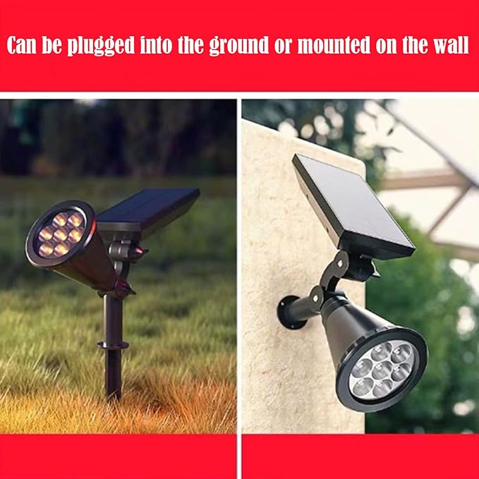 4led WarmSolar Color Changing Spot Lights Outdoor Waterproof 2 Pack Multicolor Landscape Spotlights 180° Solar Powered Lights Height Adjustable for Courtyards Balconies Gardens