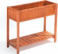 Premium Fir Wooden Raised Garden Bed with Four Legs for Backyard and Balcony GardeningSuitable for Indoor and Outdoor useBottom with Storage Rack35.04''×13''×29.92''