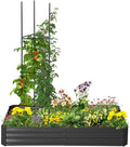Metal Raised Garden Bed with Support Rod Outdoor Raised Planter Box for Flowers Plants Vegetables Herbs 6X 3FT