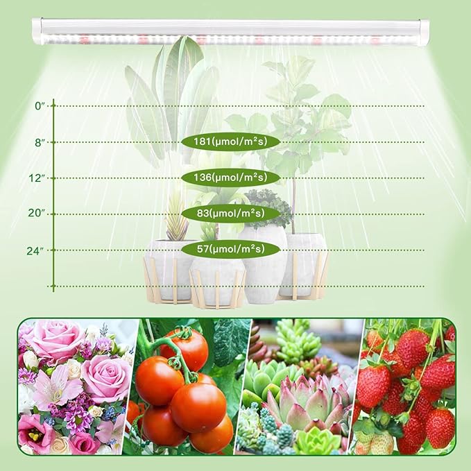 GYTF T5 LED Grow Lights 306-Bulbs 5000K White Full Spectrum Plant Growing Lamp Bars for Indoor Plants Seedling Hydroponics Daisy-Chain Design (6 x 10W 300W Equivalent)