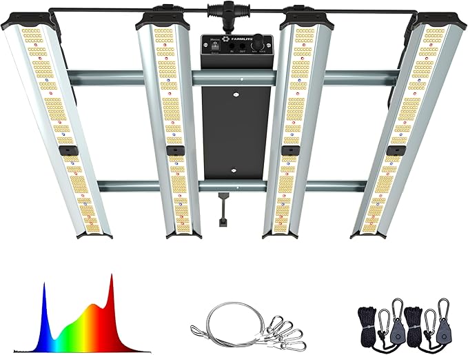 Grow Light FARMLITE LED Grow Lights for Indoor Plants Full Spectrum Growing Light Plant Hanging Growing Lamps Seedling Daisy Chain Dimmable Board 4x4ft Coverage