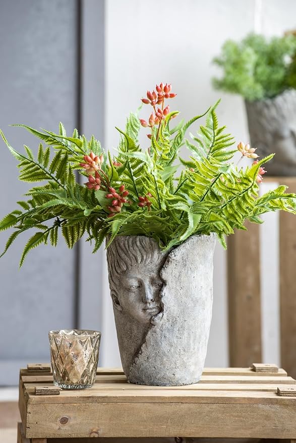 Set of 2 6.5x6x8.5 Sleep Face Accent Planter