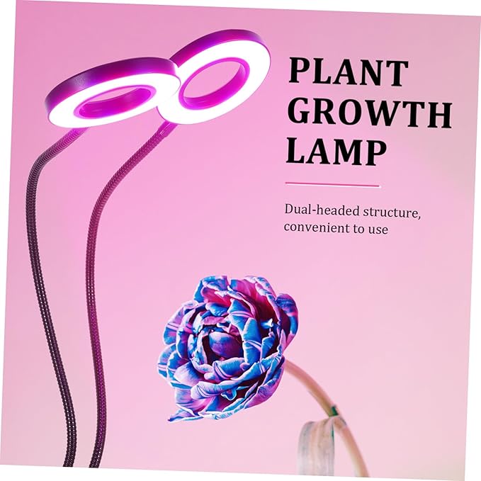 Adjustable Dual-Head LED Plant Growth Lamp for Indoor Use 5V Timer Function Clip-On Design Color Cycle for Greenhouse and Home Planting
