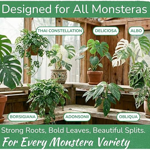 Monstera Plant Food - Premium Nutrient Rich Liquid Fertilizer (5-2-3 NPK) for Monstera Deliciosa &amp Other Tropical Plants | Supports Strong Roots &amp Large Lush Leaves | Safe Gentle Easy-to-Us