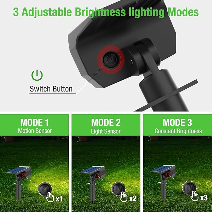 nipify 4 Pack Solar Motion Spotlights+4pack 3CCT Solar Spotlights