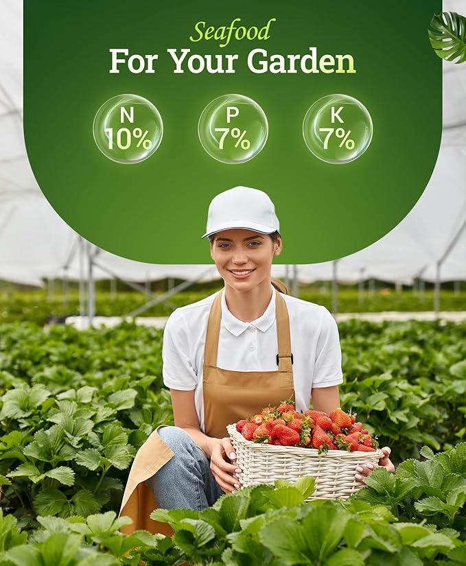 FoxFarm Marine Cuisine All Purpose Fertilizer - 10-7-7 Ocean-Based Plant Food with Crab Meal Seabird Guano - Slow Release Fertilizer for Vegetables Flowers Roses &amp Container Plants - 4 lb
