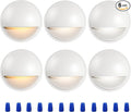 CLOUDY BAY [6 Pack] 3CCT Low Voltage LED Deck Lights Outdoor2700K/3500K/5000K SelectableLandscape Step Stair Railing Fence Light Wired3W12V-24V AC/DC Deck Lighting FixturesWhite
