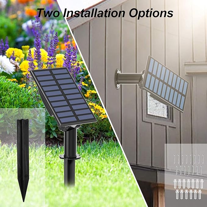 T-SUN Solar Spotlights 4-in-1 5W Solar Powered LED Spotlights 3000K 1 Pack and Solar Pond Lights 5 Headlamp RGB LED Pool Lights 1 Pack