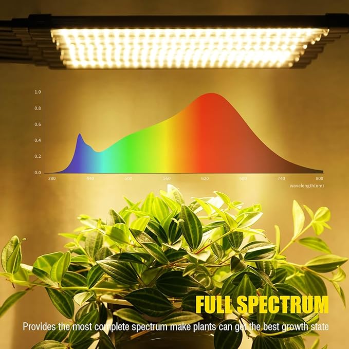 Grow Lights for Indoor Plants 10 Heads 500 LEDs Full Spectrum Grow Light for Indoor Growing with Tripod Stand Auto On/Off Timing 4/8/12H Plant Grow Lights Indoor (Full Spectrum)