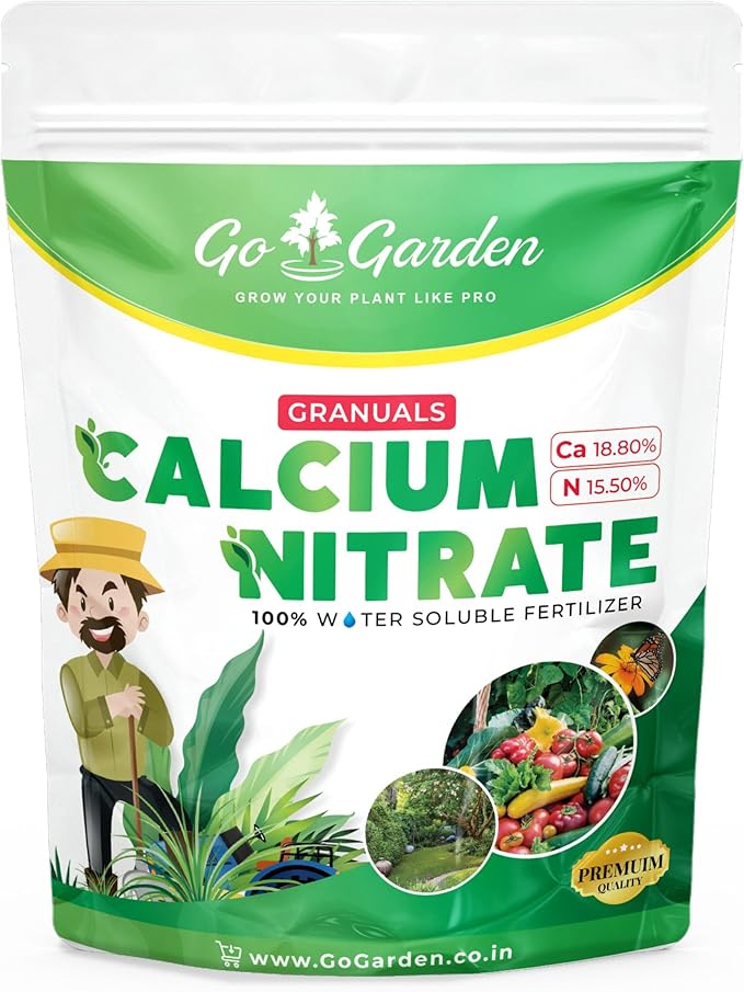 Go Garden Calcium Nitrate Fertilizer 100% Water-Soluble Plant Food Ready to Use for All Plants 950 Gram (100% Water Soluble Fertilizer)