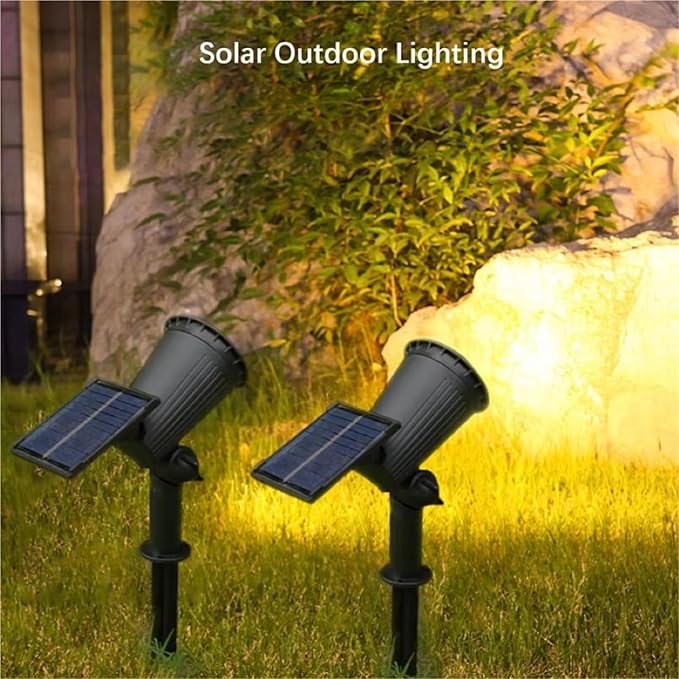 Outdoor Solar Spotlights with Spike for Garden Path Lighting(Warm Light4 PCS)