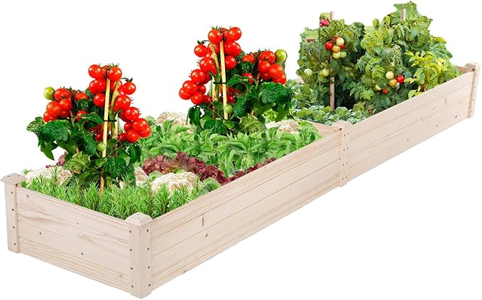 Raised Garden Bed Elevated Wood Planter Box Outdoor and Indoor Planter Box Patio Garden Grow Bed for Vegetable Flower