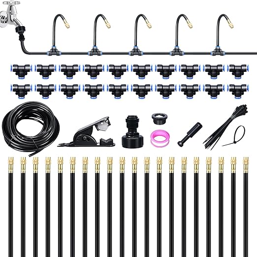 65.62FT Drip Irrigation System 360° Adjustable Sprinkler Irrigation Kit Plant Mister System for Garden Watering
