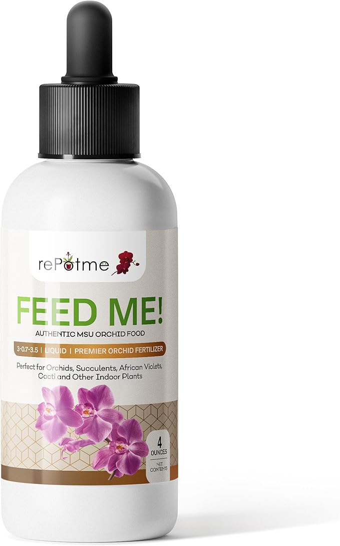rePotme Deluxe Orchid Starter Kit - Phalaenopsis Dark Classic - (Includes Orchid Potting Mix Orchid Fertilizer Plus a 5 inch Orchid Pot Flower Clip and Plant Label)