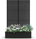 Metal Planter Box with Trellis Planter Box with Privacy Screen Privacy Trellis Outdoor for Climbing Plants with Drainage Holes Raised Garden Bed for Vegetables